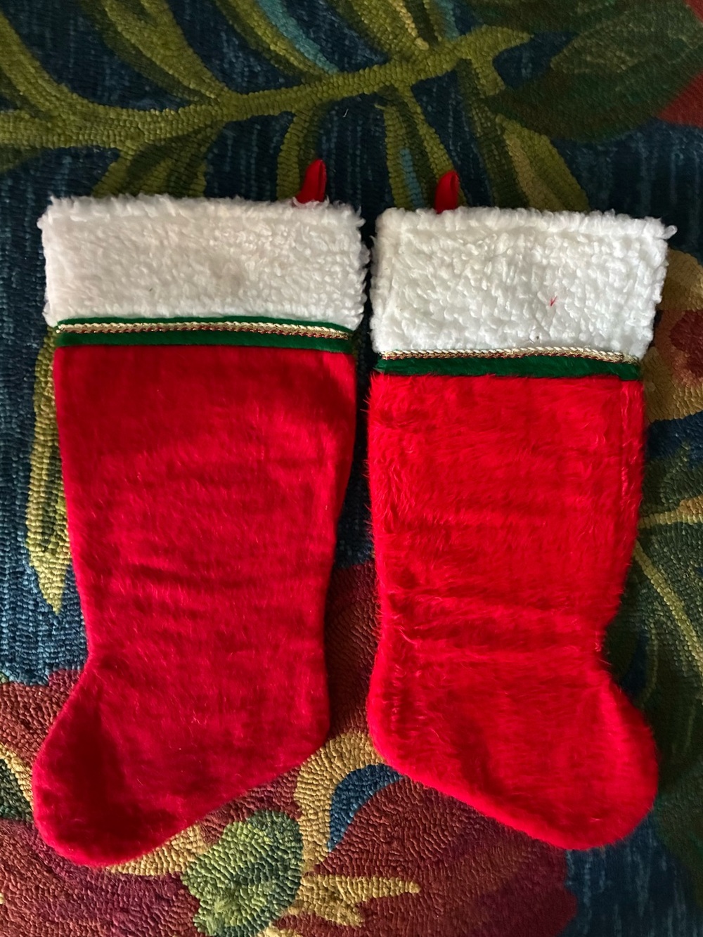 1980’s Santa Christmas Stocking Set of 2 - Picture 3 of 9